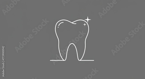 Sparkling white tooth illustration symbolizing dental health and hygiene perfection