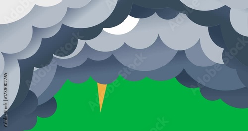 Animation of moving storm clouds illustration over transparent cloud