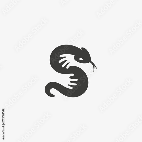 Snake in hands logo