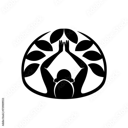 Minimalist outline of a person lying down with hands above the back, representing back massage.