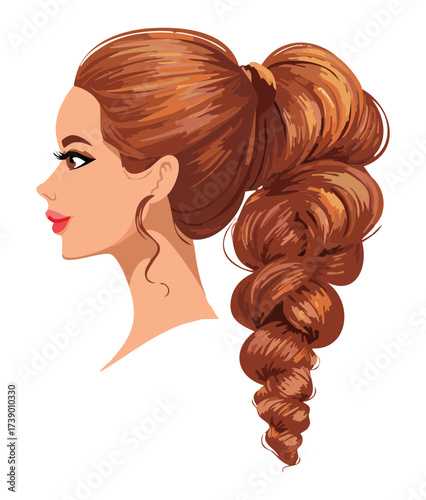 Elaborate Brown Updo Hairstyle Side Profile Romantic Textured Formal Event Look