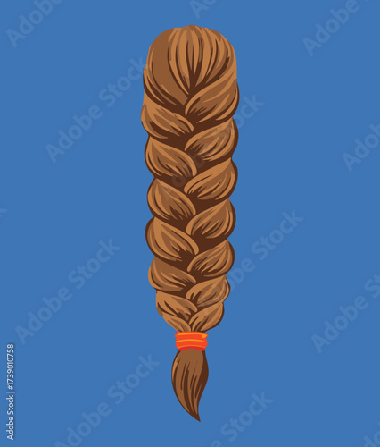 A perfectly neat and classic three-strand braid with shiny medium brown hair ideal for a simple everyday style