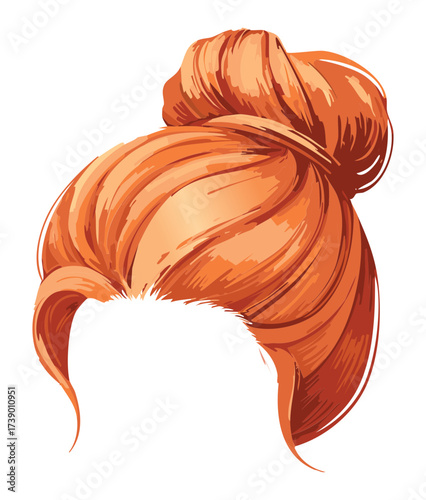 Flattering Side View of a Messy Low Bun Updo Showcasing Strawberry Blonde Hair with Wispy Strands