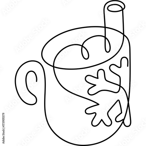 hot drink one line icon for decoration, website, web, mobile app, printing, banner, logo, poster design, etc.