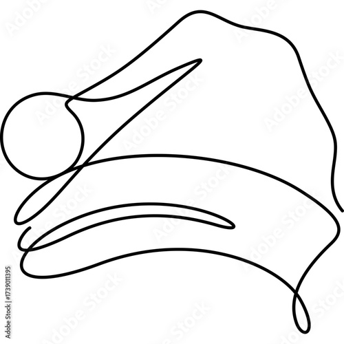 santa claus hat one line icon for decoration, website, web, mobile app, printing, banner, logo, poster design, etc.