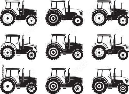 Durable tractors ready for agricultural work and farming