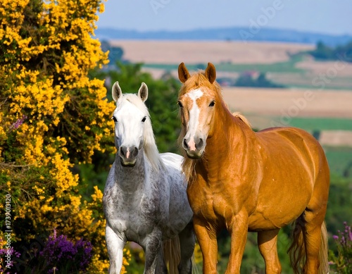 Two horses in a landscape