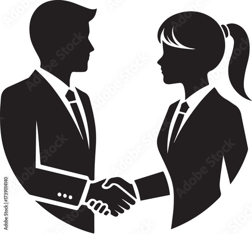 Business handshake silhouette agreement cooperation partnership deal success.