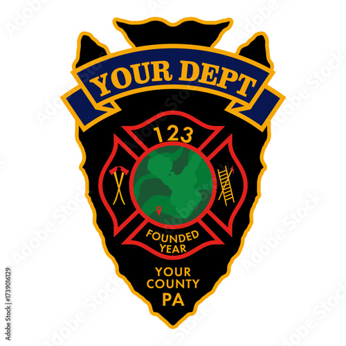 Fire Department Arrow Vector Editable