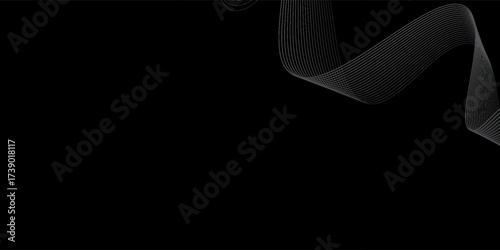 Modern abstract background design. Modern wavy line pattern in monochrome colors