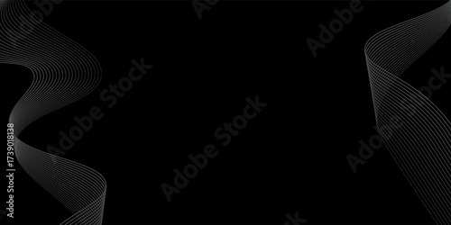Top abstract background design. Modern wavy line pattern in monochrome colors. Modern
