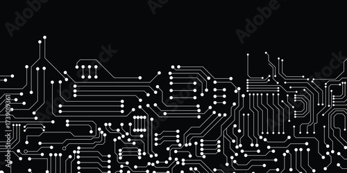 Circuit technology background with hi-tech digital stock illustration. 