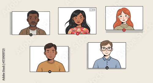 Online meeting with three people communicating virtually