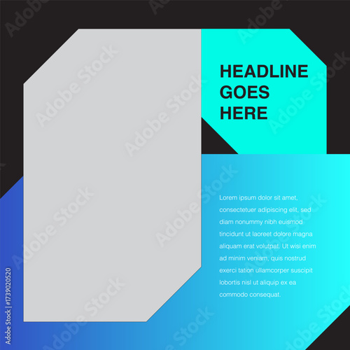 tech sharp cut diamond shape social media design template editable eps