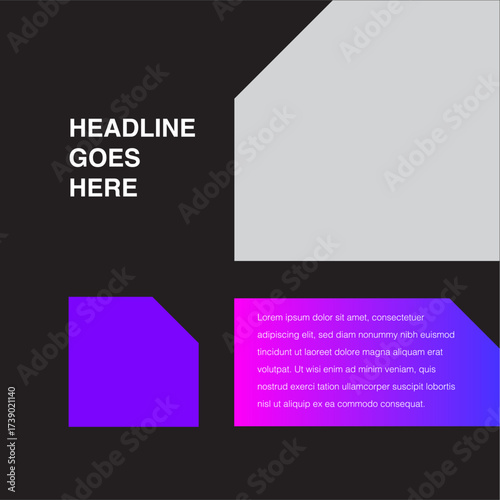 tech sharp cut diamond shape social media design template editable eps
