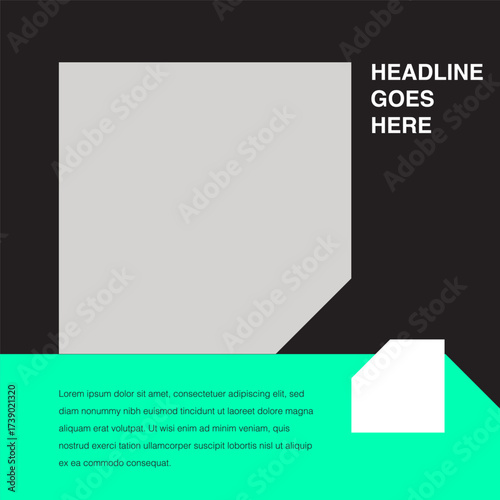 tech sharp cut diamond shape social media design template editable eps