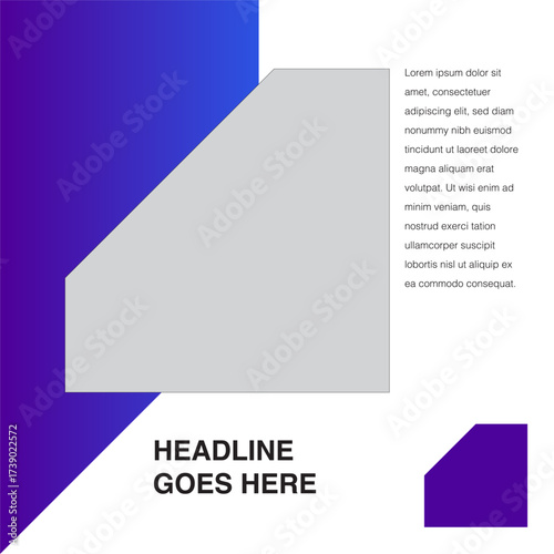 tech sharp cut diamond shape social media design template editable eps