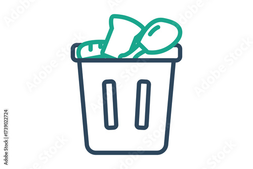 Food waste icon. line icon style. icon related to zero waste. waste elements vector illustration