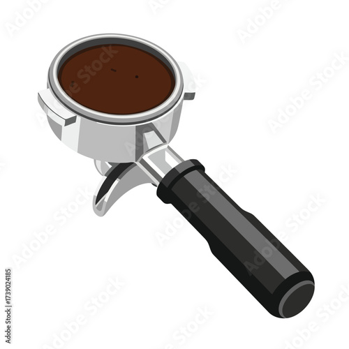 Freshly brewed espresso in portafilter, ready to energize your day with rich flavor for coffee lovers and cafe promotions everywhere