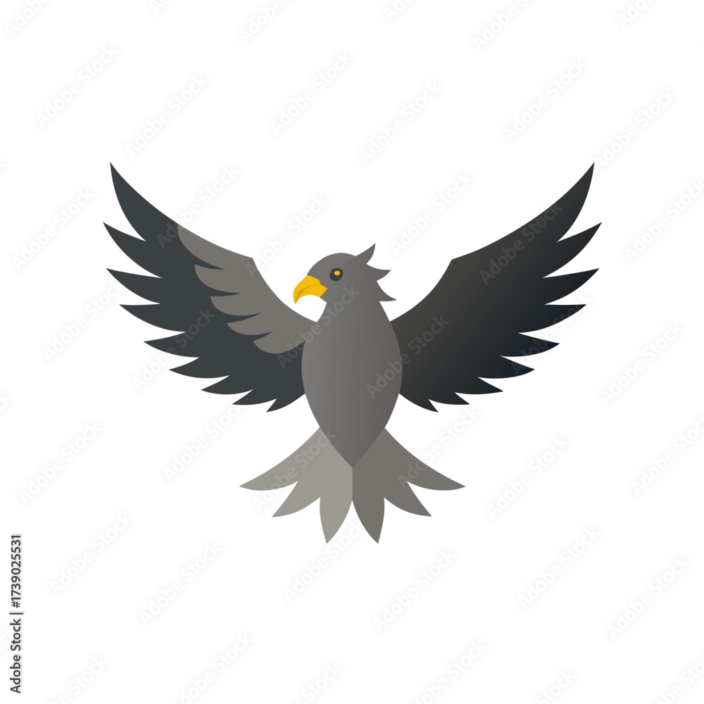 Obraz premium flying eagle with wings spread wide vector