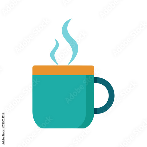 a coffee mug with steam rising vector