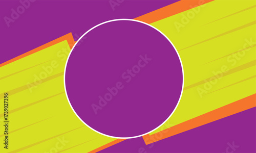 Purple and Yellow Abstract Background with Central Circle