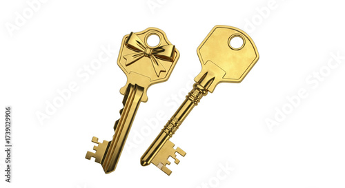 Luxury Golden Key Collection isolated on transparent background (2)