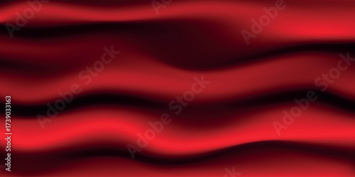 Silk red background. Abstract vector pattern with copy space. Liquid wave texture, smooth drapery wallpaper. Wedding fabric, satin. Wavy design for banner, card, postcard, backdrop.