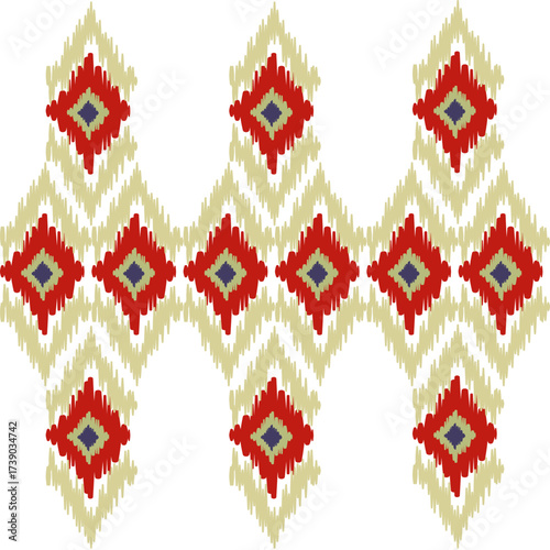 Geometric seamless pattern with abstract capsule shapes arranged in a modern symmetrical design.