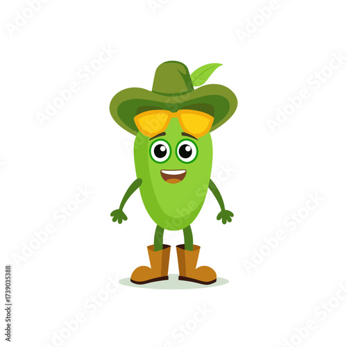 cartoon arugula vegetable mascot character in funn