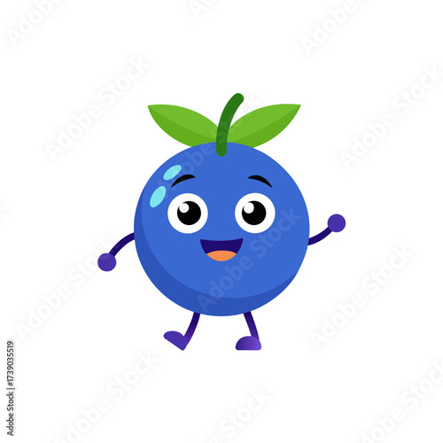 cartoon bilberries fruit mascot character in funny