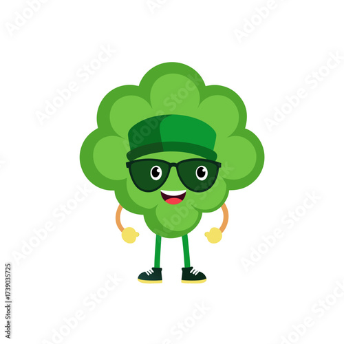 cartoon broccoli rabe  rapini  vegetable mascot ch