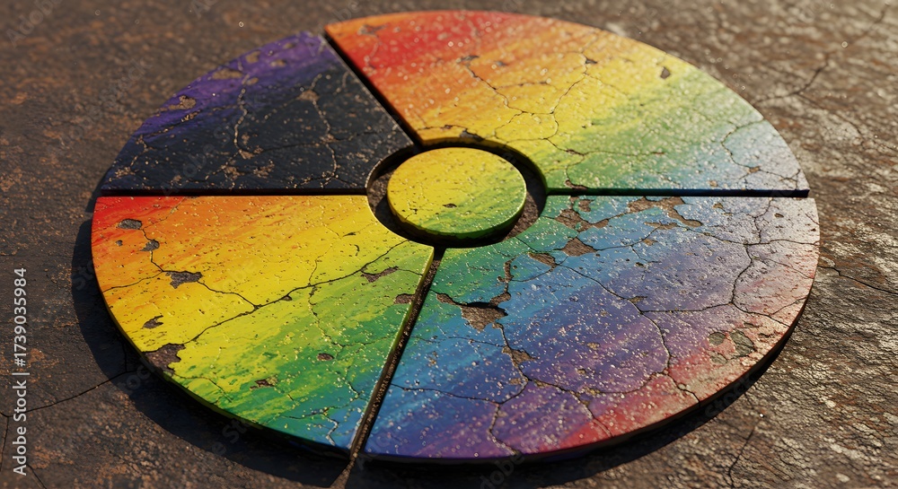 Fototapeta premium Bright colors covering nuclear message
