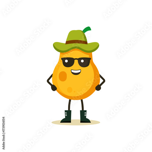 cartoon buttercup squash vegetable mascot characte