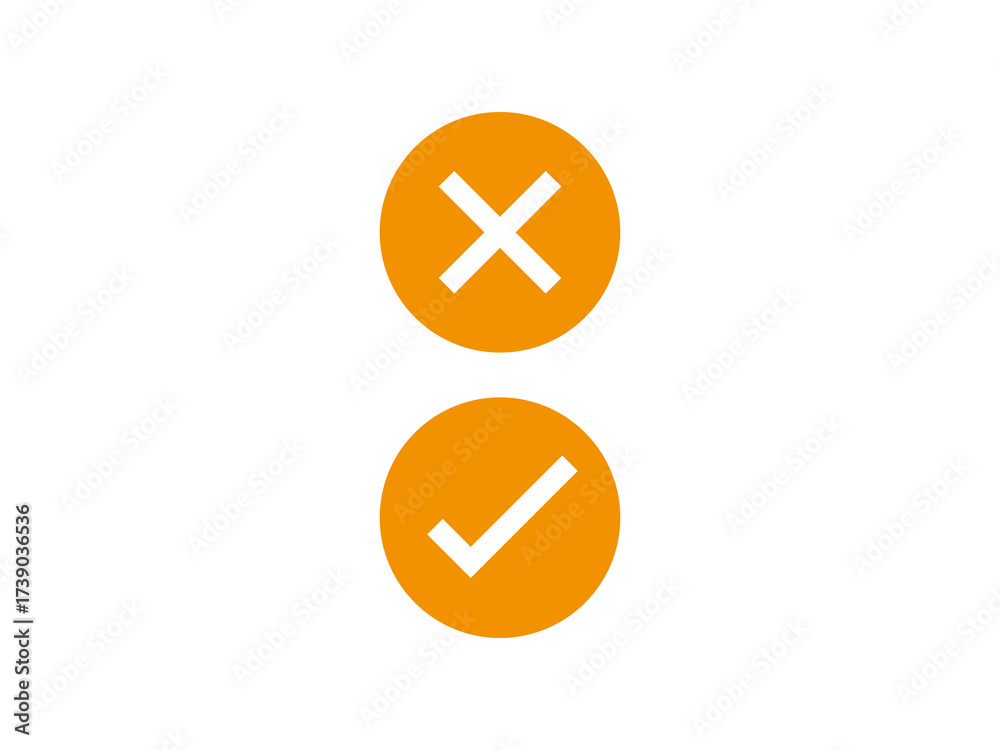 Obraz premium tick cross button icon