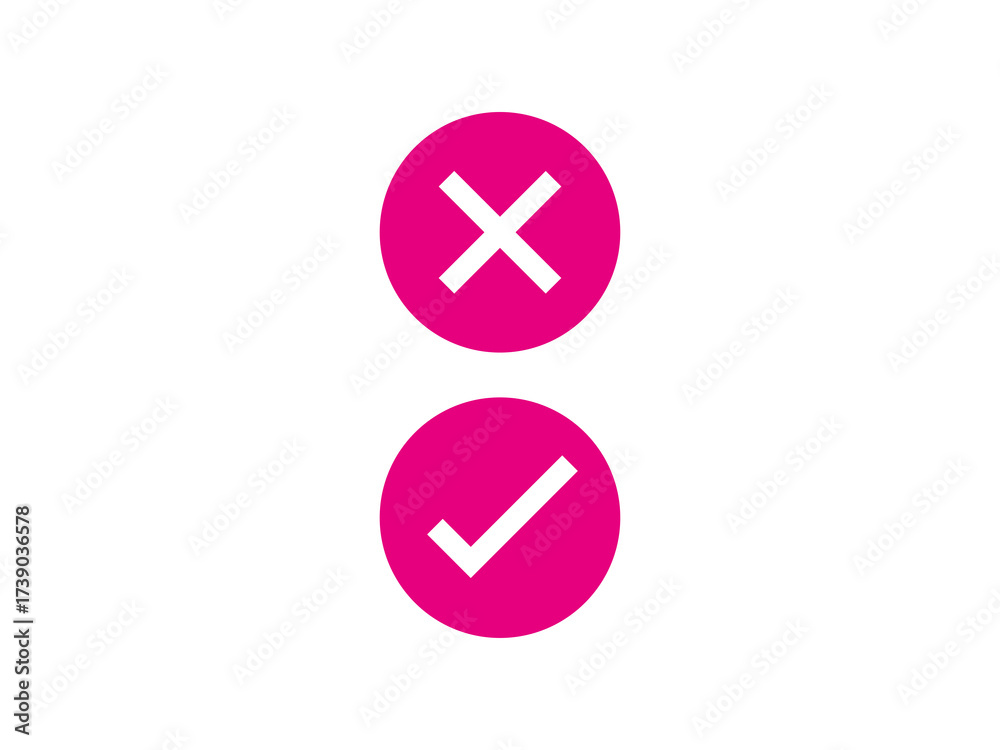Obraz premium tick cross button icon