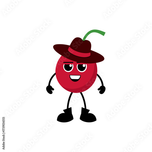 cartoon cedar bay cherry fruit mascot character in