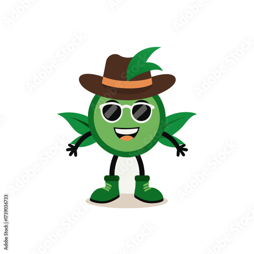 cartoon cleavers herb mascot character in funny an