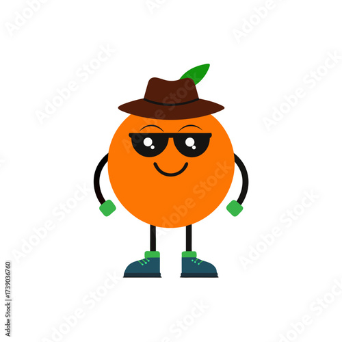 cartoon cleopatra mandarin fruit mascot character 