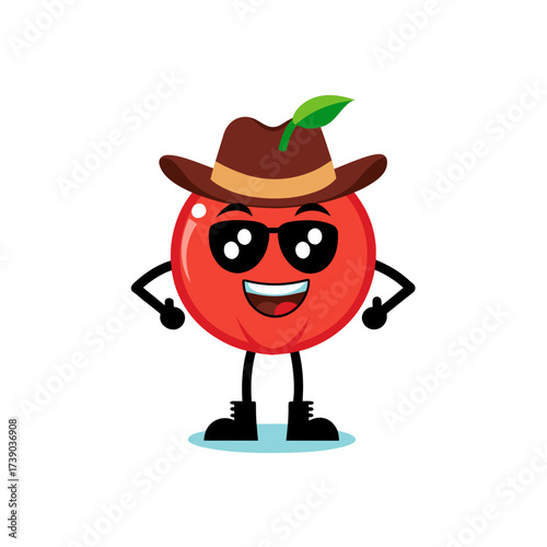 cartoon cosmic crisp apple fruit mascot character 
