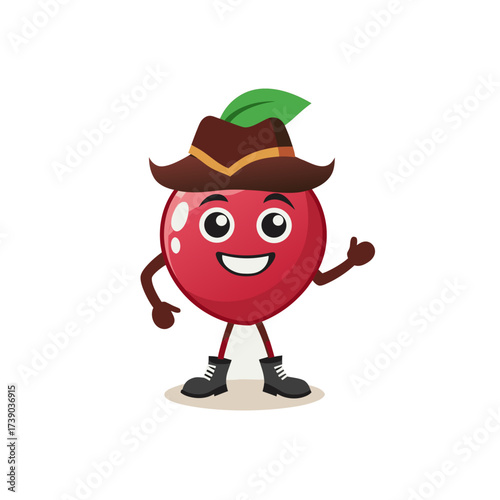 cartoon craisin fruit mascot character in funny an