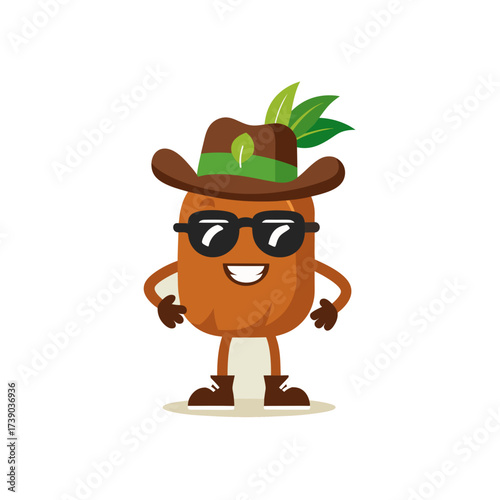 cartoon cramp bark herb mascot character in funny 