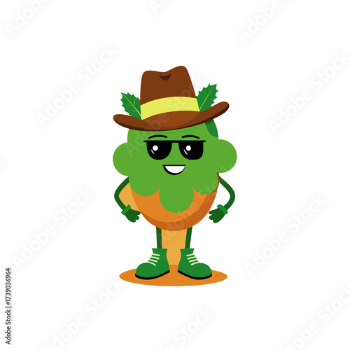 cartoon cuban oregano herb mascot character in fun