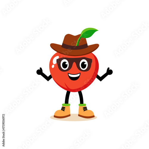 cartoon crispin apple fruit mascot character in fu