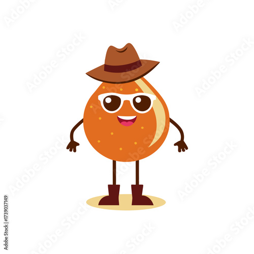 cartoon desert fig fruit mascot character in funny