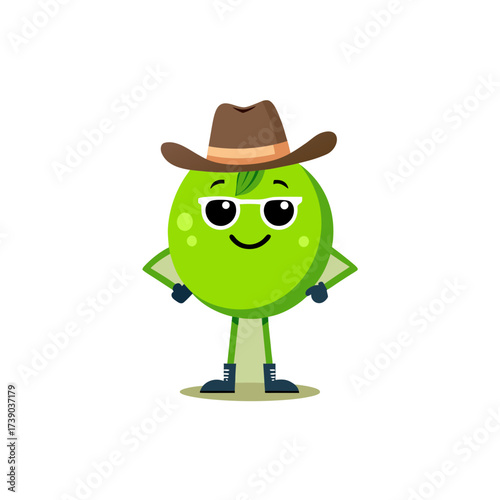 cartoon desert lime fruit mascot character in funn