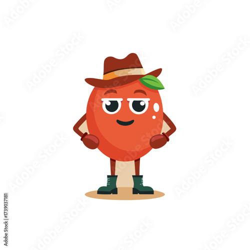 cartoon desert quandong fruit mascot character in 