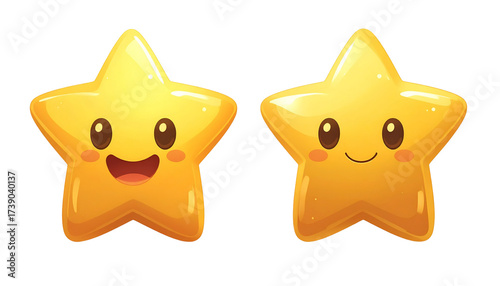 Glossy 3D Golden Star Award Icon isolated on white background