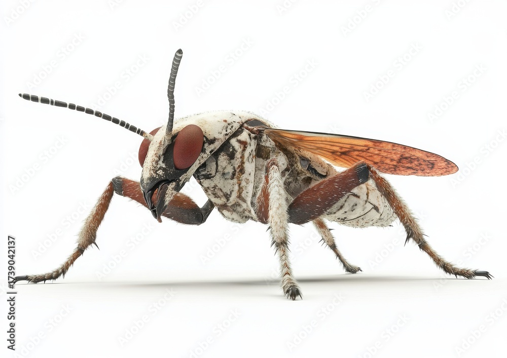 Fototapeta premium Detailed Fly 3D Render on White Background