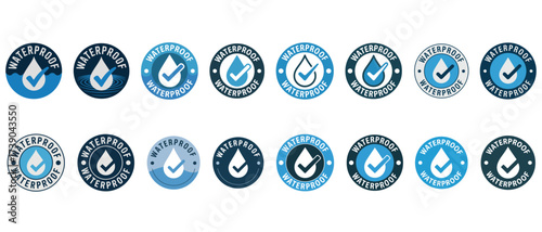 Waterproof guarantee certified badge vector illustration
